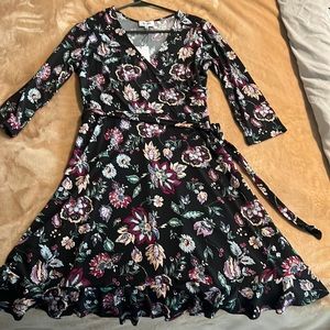 Libby Faux Wrap Knit Dress